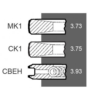 1030-ZN76 Pierścienie 116mm 3,73x3,75x3,93mm