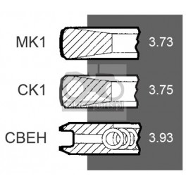 1030-ZN76 Pierścienie 116mm 3,73x3,75x3,93mm