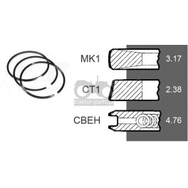 3030-ZN117 Pierścienie 3szt 98,48mm