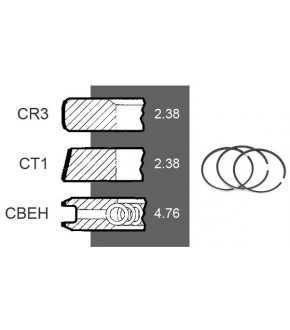 3030-ZN121 Pierścienie 3szt 98,48mm