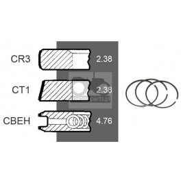 3030-ZN121 Pierścienie 3szt 98,48mm