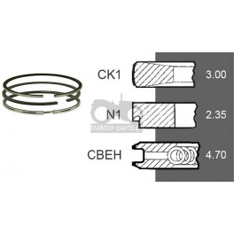 7030-ZN143 Pierścienie 3szt. 111.76mm