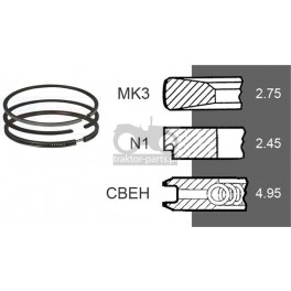 4030-ZN155 Pierścienie 3szt. 102mm