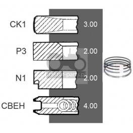 5030-ZN165 Pierścienie 3szt 105mm