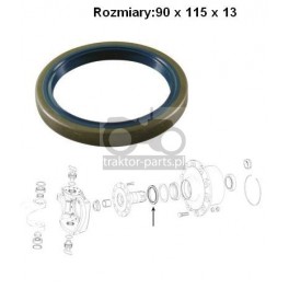 2016-ON3 Uszczelniacz piasty koła 90x115x13mm, 3147259R91, 4317552, AL32997, X550159901000, 81927374