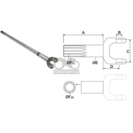 2016-ON241 Wałek napędowy długi Case ,87759618, 930264, A851320, ER040873, R113978,