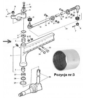 1016-ON12 Tulejka osi zwrotnicy 38x41x38mm, L27821, T21553, 