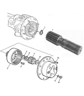 1016-ON34 Wałek atakujący układu planetarnego 132mm Z-22/16 ,04423358, F149300020030, L110240,