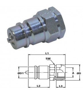 2018-HY26 Szybkozłącze wtyczka grzybkowe 3/8" wew,HP082IGF06