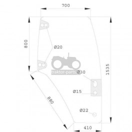 2020-KA8 Szyba drzwi P Case JXU,MXM,New Holland TM,TL,TS,82019225, 82036000, 82066001