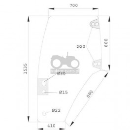 2020-KA9 Szyba drzwi L Case JXU,MXM,New Holland TM,TL,T,82019226, 82036001