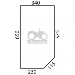 2020-KA95 Szyba przednia dolna L Case, New Holland,82001923