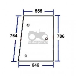 2020-KA93 Szyba boczna prawa uchylna Case,New Holland,82009812, 82029320, 83995321, 83995321R, E9NN9429710A