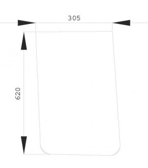 1020-KA3 JOHN DEERE / CLAAS / RENAULT - szyba przednia dolna P /L ,RT6005010157