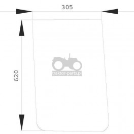 1020-KA3 JOHN DEERE / CLAAS / RENAULT - szyba przednia dolna P /L ,RT6005010157