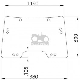 1020-KA7 Szyba przednia zielona John Deere,L155784, L171338