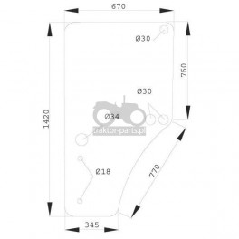 1020-KA8 Szyba drzwi lewych JD serii 6000 7000,L169102, L77647,