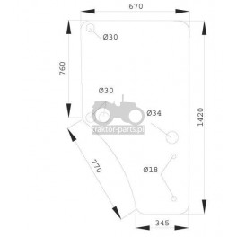 1020-KA9 Szyba drzwi prawych JD serii 6000 7000,L169103, L77648,