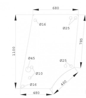 1020-KA12 Szyba drzwi L/P John Deere serii MC1,L57904,