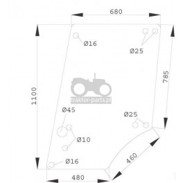1020-KA12 Szyba drzwi L/P John Deere serii MC1,L57904,