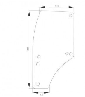 1020-KA14 Szyba drzwiowa L zielona John Deere,R198624,