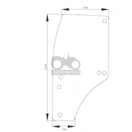 1020-KA14 Szyba drzwiowa L zielona John Deere,R198624,