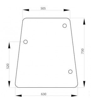 1020-KA20 Szyba boczna L/P John Deere, L57912 , L60335