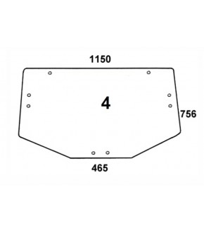 1020-KA28 Szyba tylna John Deere serii 6000,L78727, L171335