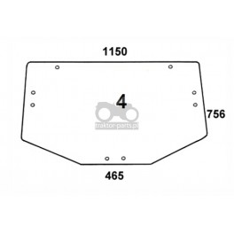 1020-KA28 Szyba tylna John Deere serii 6000,L78727, L171335