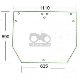 1020-KA33 Szyba tylna zielona John Deere,ER047360