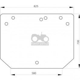 1020-KA38 Szyba tylna zielona John Deere,ER200669