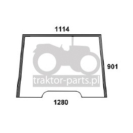 3020-KA3 Szyba przednia zielona z nadrukiem Massey Ferguson,3902148M1