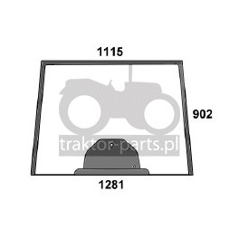 3020-KA4 Szyba przednia zielona z nadrukiem Massey Ferguson,3777602M2