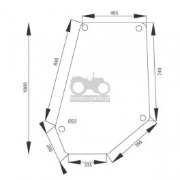 3020-KA8 Szyba drzwiowa dolna zielona Massey Ferguson,3389391M2