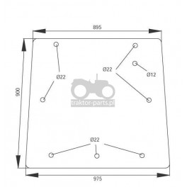3020-KA12 Szyba tylna Massey Ferguson seria 3000,3389902M2, 3389902M3