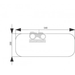 3020-KA15 Szyba tylna dolna przezroczysta z nadrukiem Massey Ferguson,3804726M2