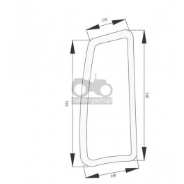 4020-KA7 Szyba boczna prawa z nadrukiem Deutz-Fahr,04424511,