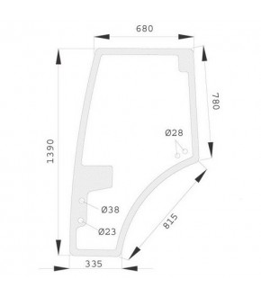 5020-KA7 Szyba drzwi lewa Fendt Farmer, Favorit,H816810030330