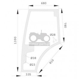 5020-KA7 Szyba drzwi lewa Fendt Farmer, Favorit,H816810030330