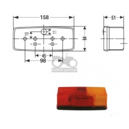 1024-LA12 Lampa tylna prawa,AL32070, AL64946, AL64947, 04340703 ,VPM3718, 3042086M2,