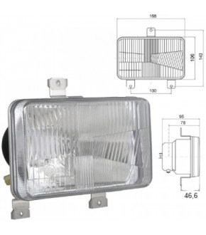 3024-LA2 Lampa przednia P/L 100x140mm,04385816, 3824712M91, 4385816KZ110149, RE27011