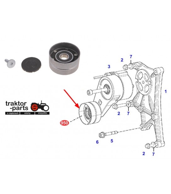 Rolka Napinacza Fendt 722 , 724 , 819 , 822 , 824 F836200040230